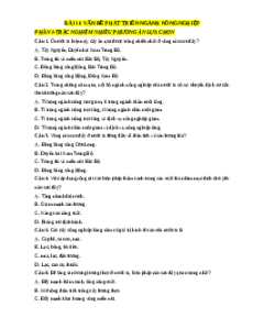 Trắc nghiệm Bài 11: Vấn đề phát triển ngành nông nghiệp Địa lí 12 Đúng-Sai, Trả lời ngắn sách mới 2025