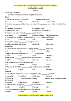 Trắc nghiệm Unit 13: Sea games Tiếng Anh 12 - Mai Lan Hương