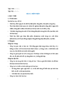 Giáo án Bài 12 Hóa học 12 Cánh Diều: Điện phân