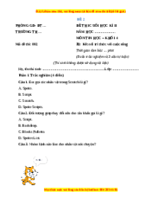 Đề thi cuối kì 2 Tin học lớp 4 Kết nối tri thức (Đề 2)