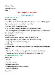 Giáo án Vận tốc Toán lớp 5 Cánh diều