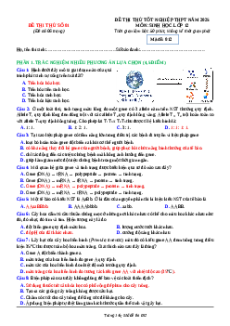 Đề thi thử tốt nghiệp Sinh học 2025 trường THPT Lê Quý Đôn