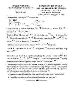 Đề thi HSG Toán 11 Trường THPT Chuyên Hưng Yên