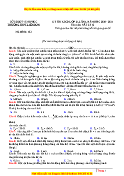 Đề thi thử Vật Lí trường Liễn Sơn năm 2021