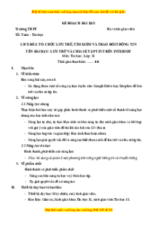 Giáo án Bài 6 Tin 11 Kết nối tri thức: Lưu trữ và chia sẻ tệp tin trên Internet