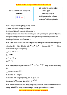 Đề thi cuối kì 2 Vật lí 11 Cánh diều (Đề 2)