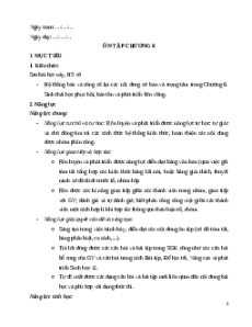 Giáo án Ôn tập Chương 8 Sinh học 12 Chân trời sáng tạo