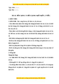 Giáo án Bội chung và bội chung nhỏ nhất Toán 6 Cánh diều