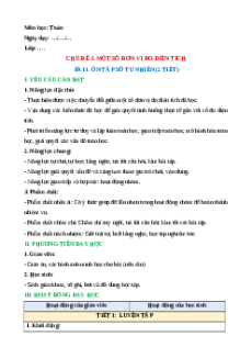 Giáo án Bài 18: Luyện tập chung Toán lớp 5 Kết nối tri thức