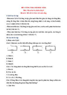 Đề cương ôn tập Cuối kì 2 Khoa học tự nhiên 8 Kết nối tri thức Cấu trúc mới