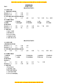 Answer Key - Bài tập Tiếng Anh English Workbook 10