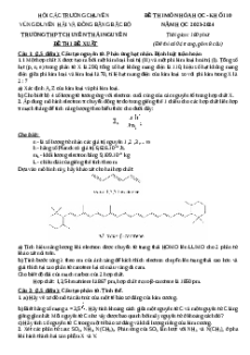 Đề thi HSG Hóa học 10 Trường THPT Chuyên Thái Nguyên