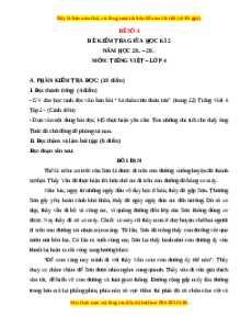 Đề thi giữa kì 2 Tiếng Việt lớp 4 Cánh diều (Đề 4)