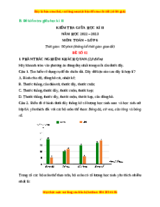 Đề thi giữa kì 2 Toán 6 Cánh diều (Đề 2)
