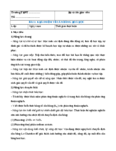 Giáo án Khái niệm về cân bằng hóa học Hóa học 11 Chân trời sáng tạo