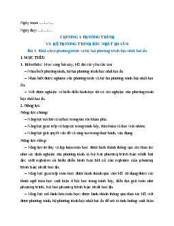 Giáo án Khái niệm phương trình và hệ hai phương trình bậc nhất hai ẩn Toán 9 Kết nối tri thức