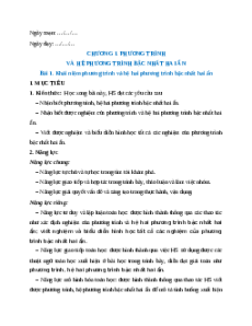 Giáo án Khái niệm phương trình và hệ hai phương trình bậc nhất hai ẩn Toán 9 Kết nối tri thức