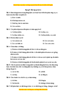 Trắc nghiệm Bài tập protein Hóa học 9