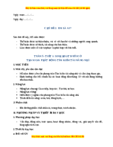 Giáo án Tuần 5 HĐTN lớp 2 Cánh diều