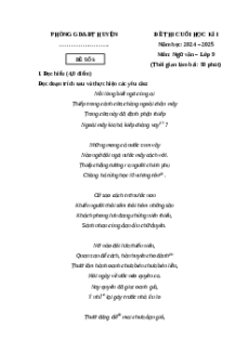 Đề thi Cuối kì 1 Ngữ văn 9 Kết nối tri thức 2024 (Đề 5)