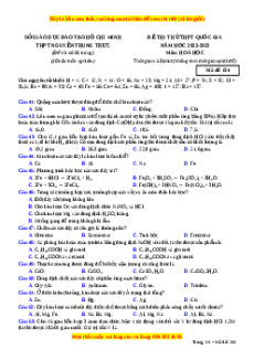 Đề thi thử Hóa Học trường Nguyễn Trung Trực năm 2023