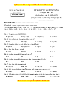 Đề thi thử Hóa Học Sở Bắc Giang lần 1 năm 2021