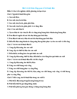 Trắc nghiệm Công nghệ 12 Điện-Điện tử Kết nối (đúng sai, trả lời ngắn)