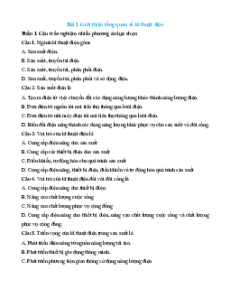Trắc nghiệm Công nghệ 12 Điện-Điện tử Kết nối (đúng sai, trả lời ngắn)