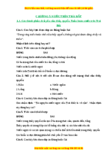 Trắc nghiệm Bài 17 Địa lí 6 Cánh diều: Các thành phần chủ yếu của thủy quyển. Tuần hoàn nước trên Trái Đất