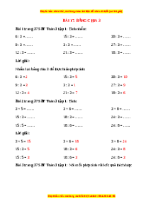 VBT Toán lớp 3 Bài 17 (Cánh diều): Bảng chia 3