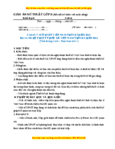 Giáo án Bài 14 Mĩ thuật 8 Kết nối tri thức: Nghệ thuật thiết kế Việt Nam thời kì hiện đại