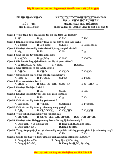 Đề Tốt nghiệp Hóa học 2024 theo đề tham khảo (Đề 7)
