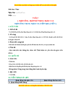 Giáo án Phép cộng trong phạm vi 6 (Tiếp theo) Toán lớp 1 Cánh diều