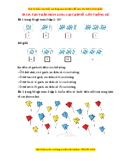 Giải Sgk Toán lớp 3 Bài 39: Thu thập, phân loại, ghi chép lại số liệu (Cánh diều)