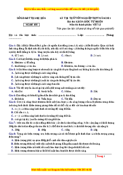 Đề thi thử Vật Lí Sở Thanh Hóa năm 2021