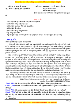Đề thi thử Ngữ Văn trường Hàn Thuyên lần 2 năm 2021