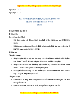 Giáo án Bài 9 Lịch sử 8 Kết nối tri thức (2024): Tình hình kinh tế, văn hóa, tôn giáo trong các thế kỉ XVI - XVIII