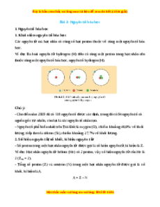 Lý thuyết Nguyên tố hóa học Hóa 10 Cánh diều