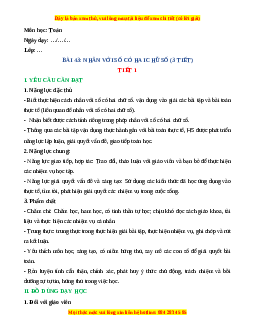 Giáo án Nhân với số có hai chữ số Toán 4 Kết nối tri thức