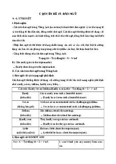 Chuyên đề Đảo ngữ (Ôn thi Tốt nghiệp Tiếng Anh 2025)