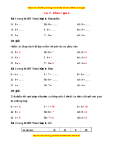 VBT Toán lớp 3 Bài 22 (Cánh diều): Bảng chia 8