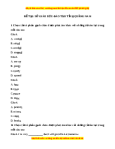Đề thi cuối kì 2 Tiếng Anh 9 Sở GD Quảng Nam năm 2023