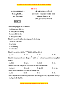Đề thi cuối kì 1 Hóa học 10 Cánh diều - Đề 1