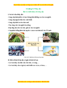Lý thuyết Bài 14: Giới thiệu về thủy sản