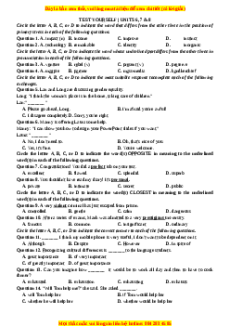 Bài tập Test yourself Unit 6,7,8 Tiếng Anh 10 cơ bản - nâng cao