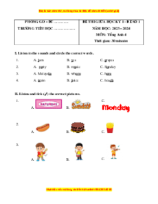 Bộ 8 đề thi giữa kì 1 Tiếng Anh lớp 4 Global success có đáp án