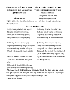 Đề minh họa thi vào lớp 10 Ngữ văn 2025 - Phòng GD Cần Giờ