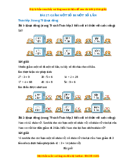 Giải Sgk Toán lớp 3 Bài 27: Giảm một số đi một số lần (Kết nối tri thức)
