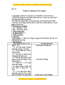 Giáo án Tổng kết chương trình toàn cấp (Tiếp theo) Sinh học 9