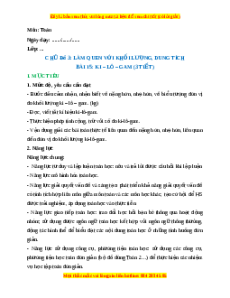 Giáo án Ki - lô - gam Toán lớp 2 Kết nối tri thức